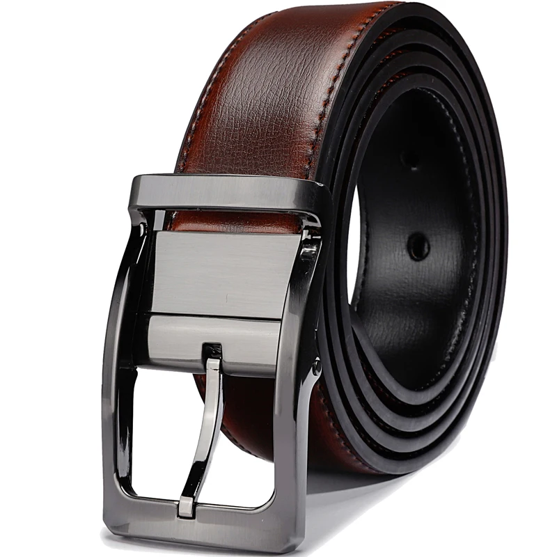 

Men's Genuine Leather Dress Belt, Reversible Belt for Men Two In One 3.4cm wide mens belts big and tall