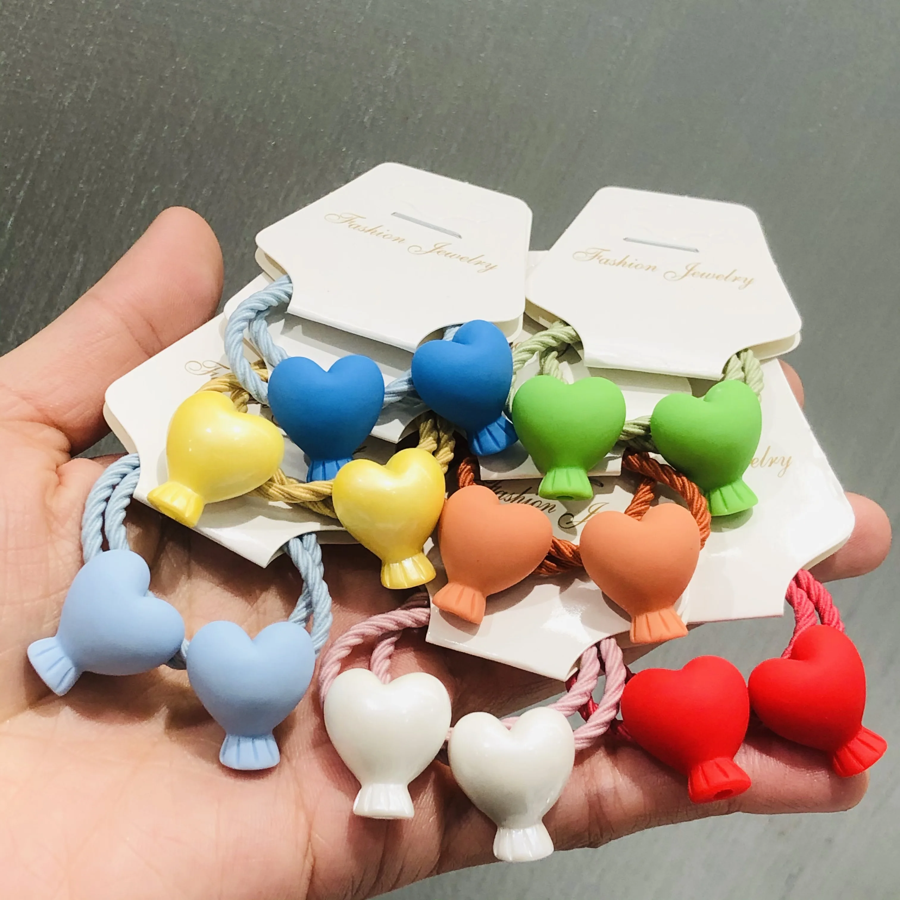 

2Pcs Heart-shaped Balloon Hair Accessories Children Rubber Bands Scrunchies Elastic Hair Bands Girls Headband Decorations Ties