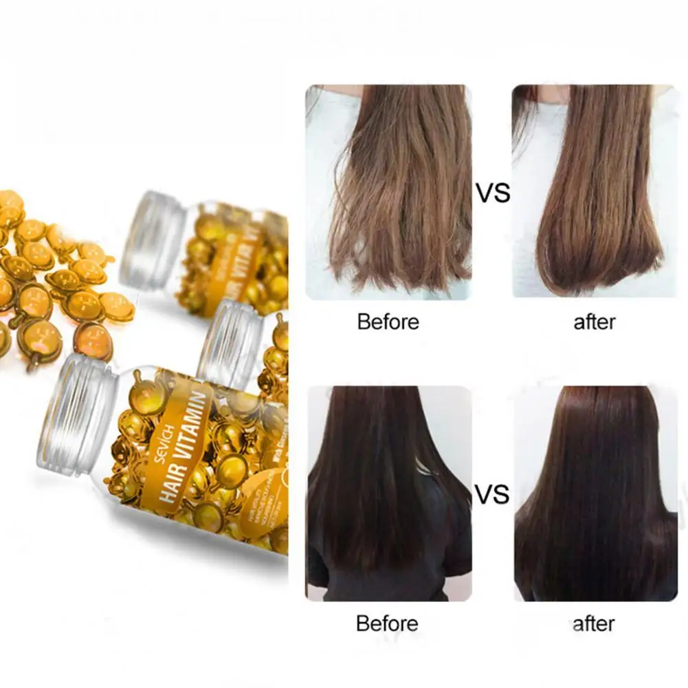 

30Pcs/Set Repair Hair Vitamin Moisturizing Hairs Natural Smooth Silky Capsule Keratin Complex Hair Care Oil for Female