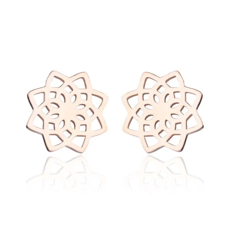 FENGLI крошечные серьги-гвоздики с цветком для влюбленных Детские массивные серьги