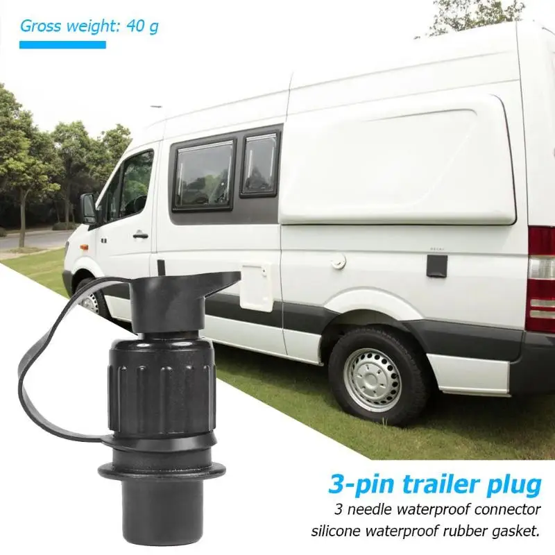 

Waterproof 3 Pin 12V EU Cable Connector Socket Plug for Trailer Truck Suitable for Tail Brake Reverse Steering Signal