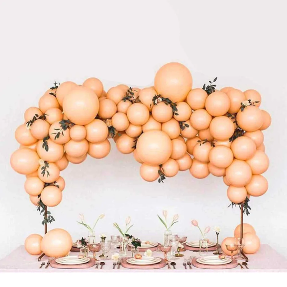 60 шт Пастель оранжевый серый латексных воздушных шаров с арочный комплект