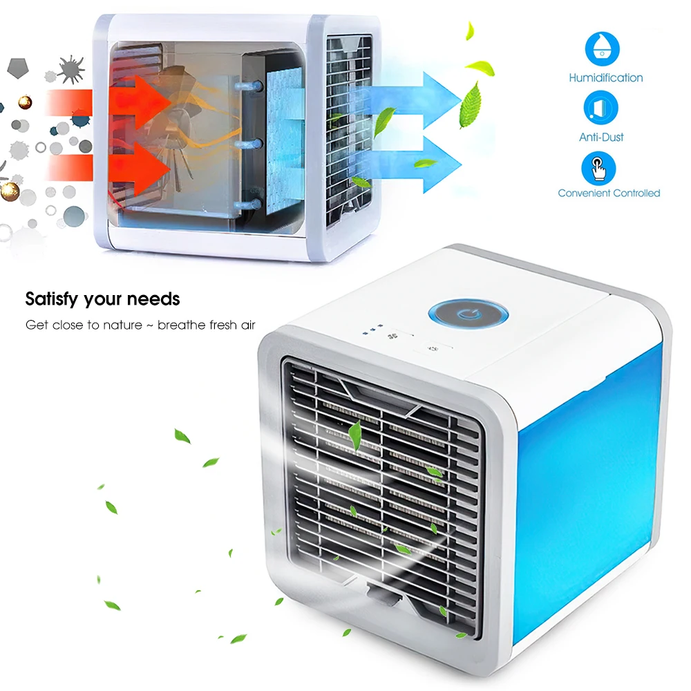 

Portable Air Conditioner Desk Mini Air Cooler Fan 3 Gear Personal Space Air Cooling Fan Humidifier Purifier For Office Bedroom