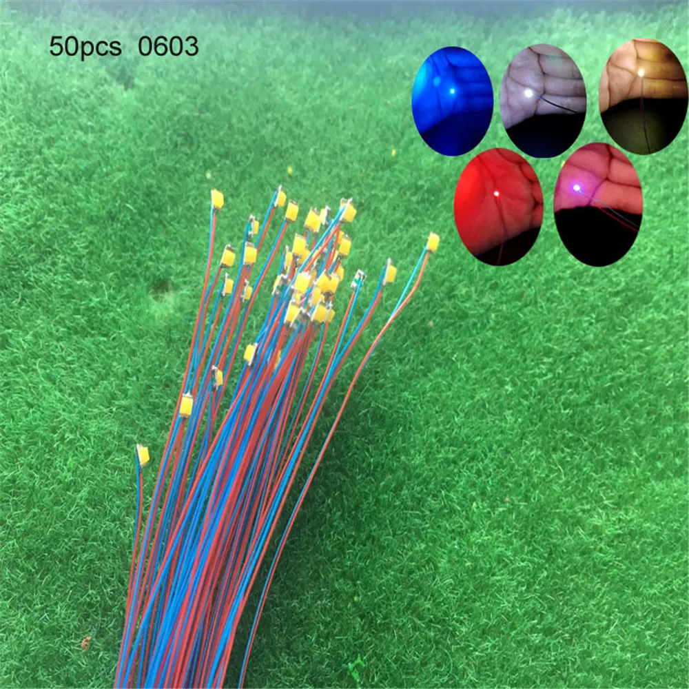 

0603 SMD model train HO N OO scale Pre-soldered micro litz wired LED leads wires 20cm for ho train building