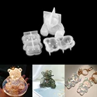3D силиконовая форма Медведь DIY Геометрия стерео медведь молд животное эпоксидная смола, форма украшение орнамент молд инструменты