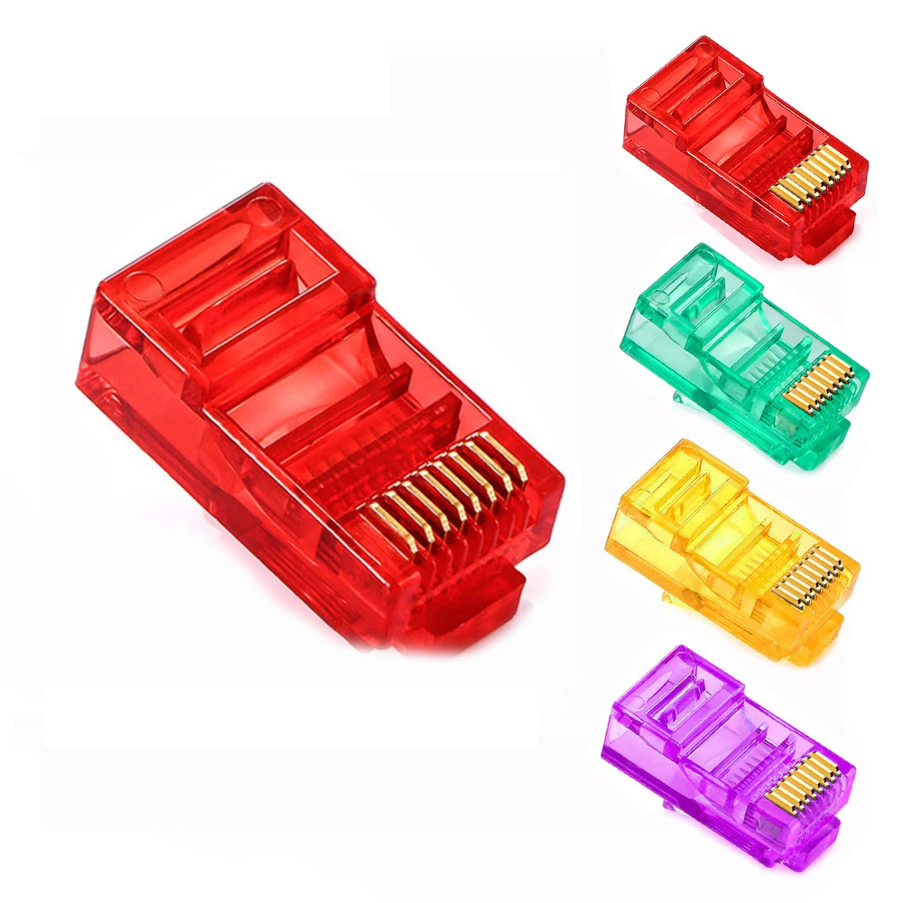 20 шт./1 сумка RJ45 Ethernet кабели модуль штекер сетевой разъем с кристаллами головками 5