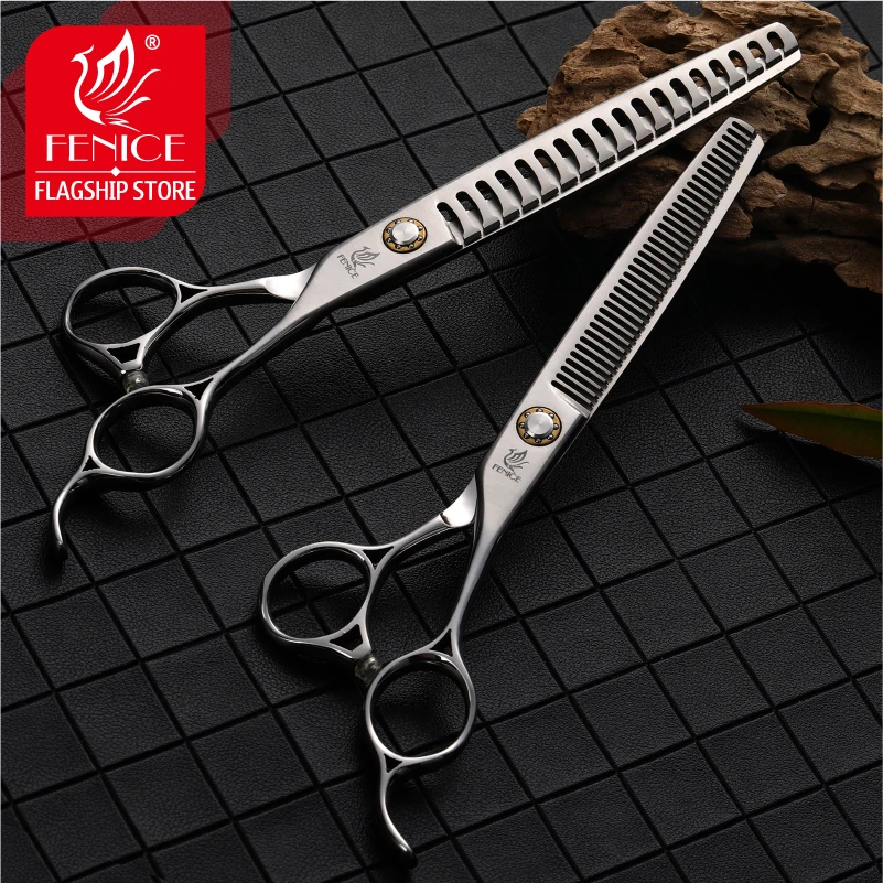 Профессиональные ножницы Fenice для груминга питомцев филировочные 6 5/7 0 дюйма