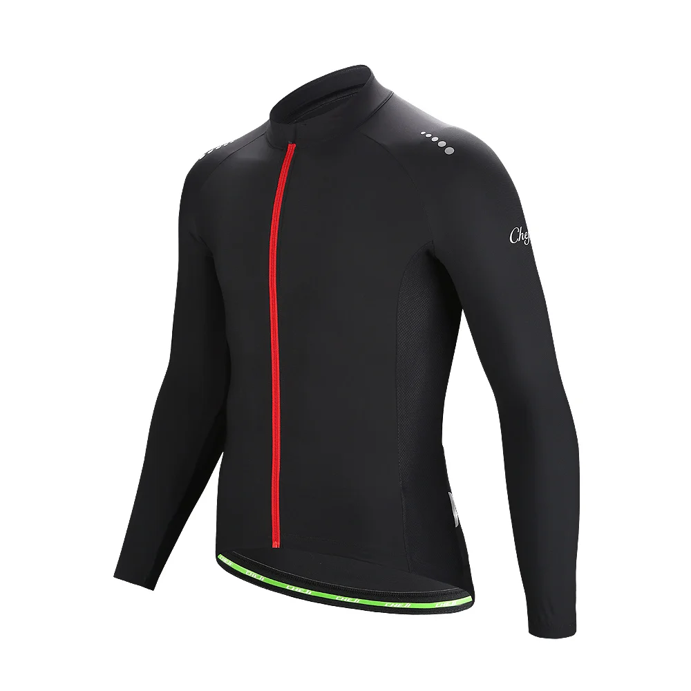 Мужские велосипедные рубашки CHEJI черные эластичные быстросохнущие с длинным