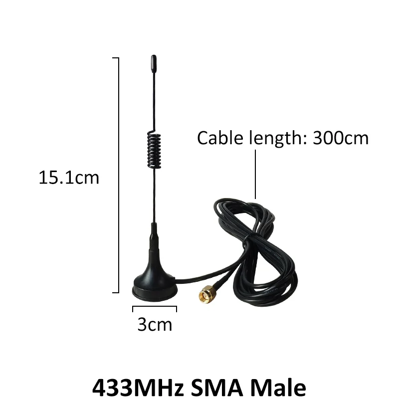 2 шт. 5dbi 433 МГц антенна антенны GSM SMA разъем с магнитной базой для радиосигнала Ham