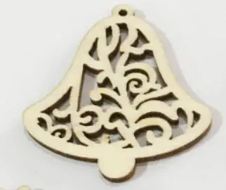 4.4X3.9CM 10 шт. деревянные новогодние подвесные украшения DIY ремесло Незавершенное предварительно просверленное дерево для детей дерево украшение рождественское ручное творчество поставки - Цвет: 4.4X3.9CM