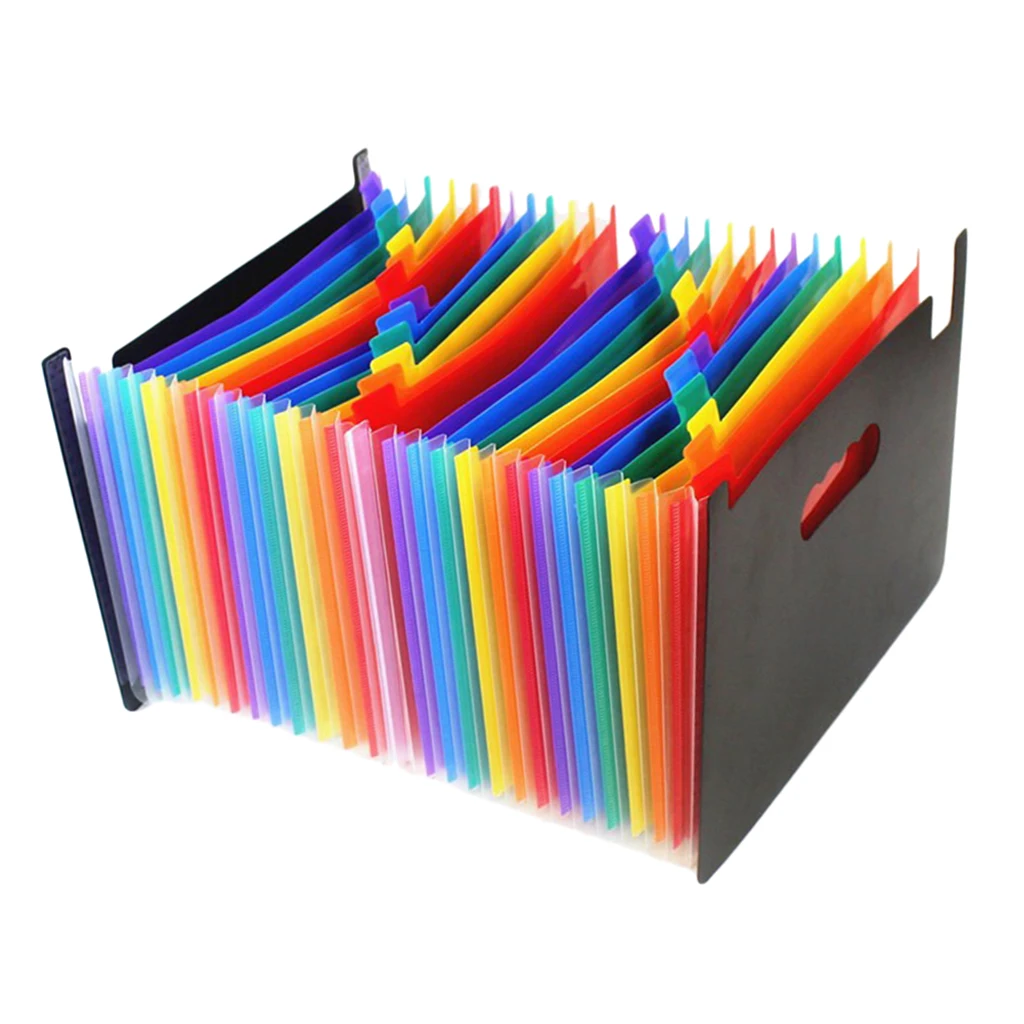 

13 Pockets Multi-Color Expandable Files Folder Box A4 Organizer Save Space