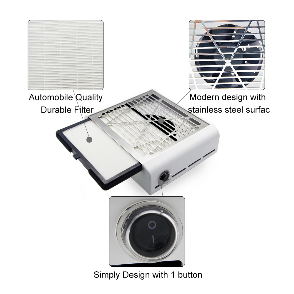 LKE пылесос для маникюра 40 Вт Профессиональный пылесборник ногтей большое