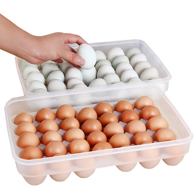 

34-Grid Multi Layers Food Storage Box Transparent Refrigerator Egg Storage Container Fruit Vegetable Meat Collecting Box