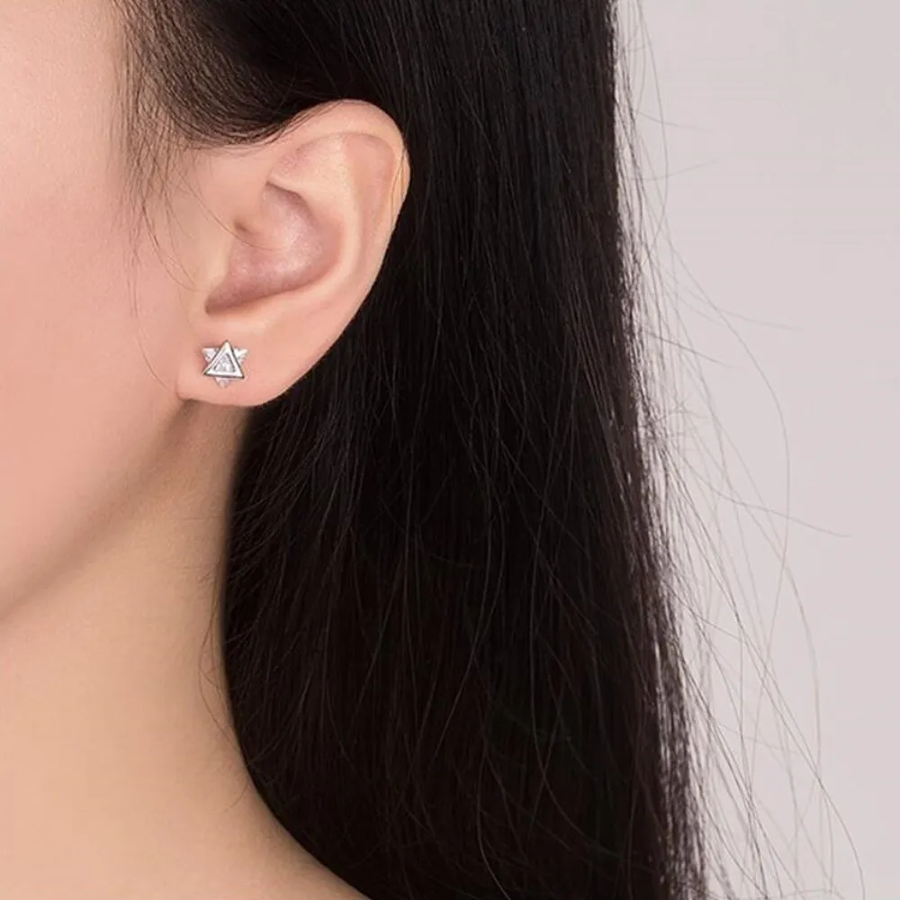 Женские серьги гвоздики из серебра 925 пробы с цирконом|Серьги-гвоздики| |