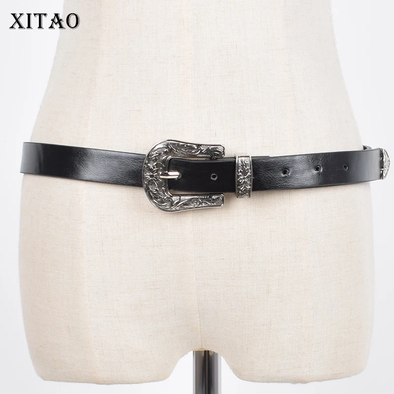 XITAO 2021 New Ladies Belts PU Leather Alloy Buckle Retro Jeans Dress Adjustable Fashion Decorative Belts for Women CLL1642