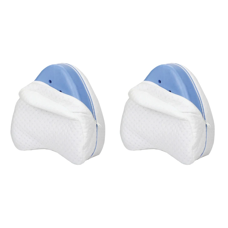 2 PCS Blue Сапоги до колена для ног, подушка с ортопедические хлопчатобумажной ткани с эффектом памяти «Коттон мемори подушка из пены с медленным восстановлением формы и беременных Для женщин Подушка сбоку спальный клип Бедро Поддержка подушки - Цвет: 2 PCS Blue