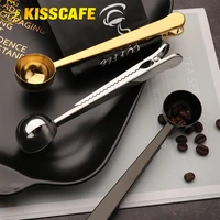 high quality stainless steel mesuring spoon with clamp multi function coffee milk powder spice fruit ice cream ball spoon