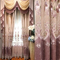 chenille stitching thick embroidered cloth curtains finished custom blackout curtains for living dining room bedroom