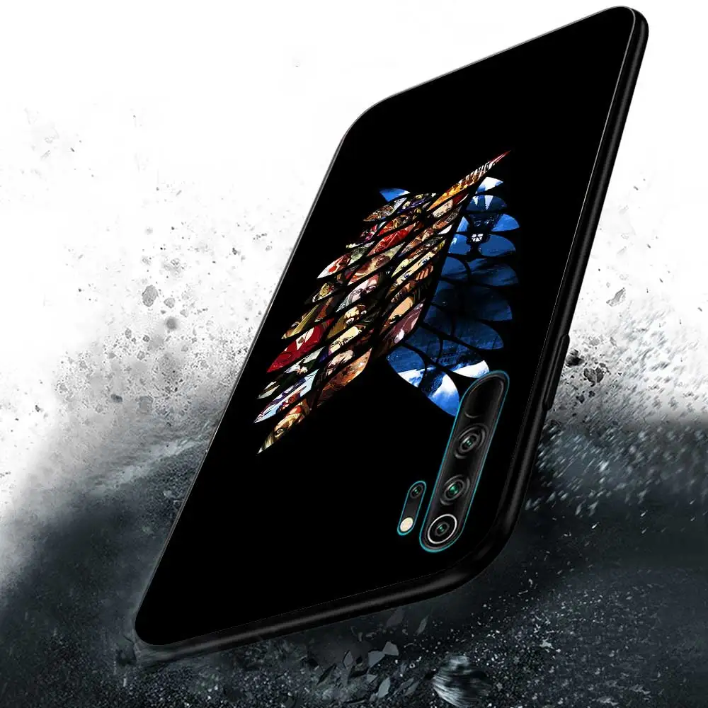 Silicone Case For Xiaomi Redmi Note 11 10 9 9S 8T 8 Pro 10S 9A 9C 9T 11S K50 Soft TPU Back Cover Phone Bag Attack On Titan Logo