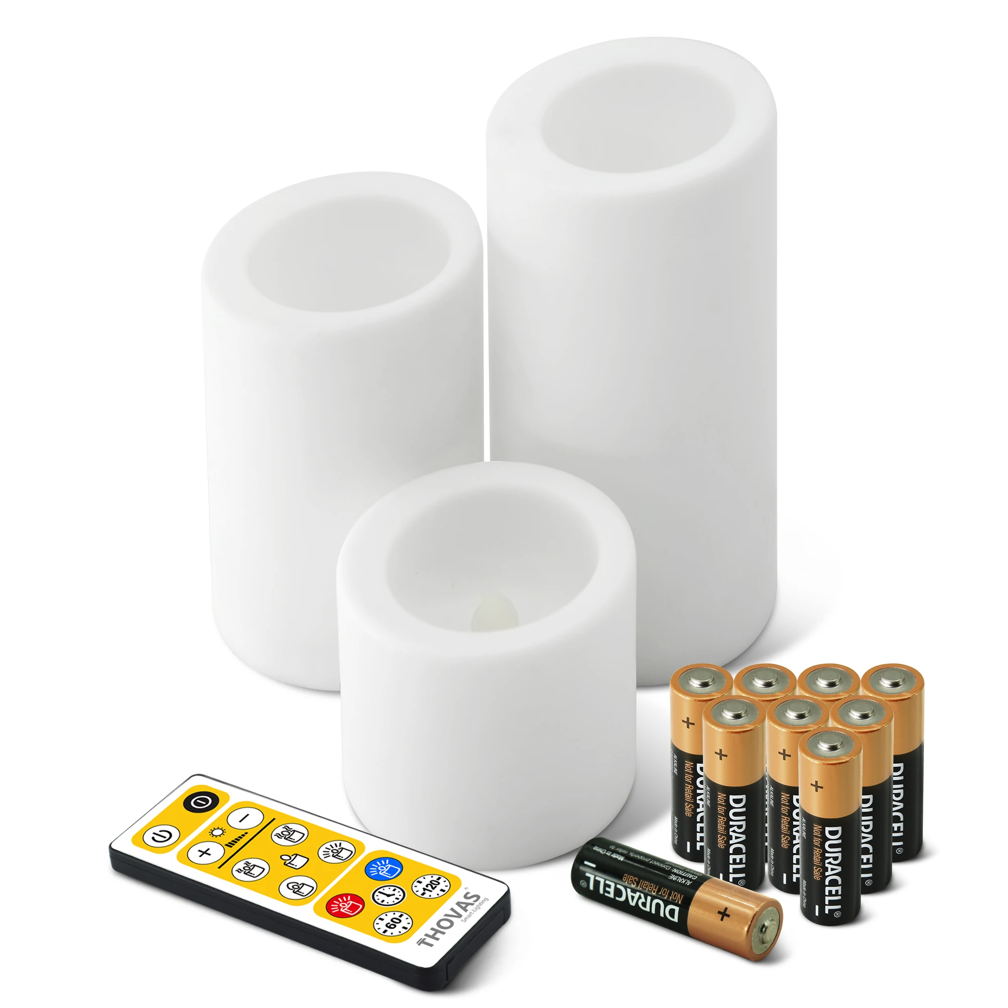 

THOVAS 3Pcs/Set LED Flameless Candle Lights Remote Flickering Tea Candles Battery Powered Home Wedding Birthday Party Decoration