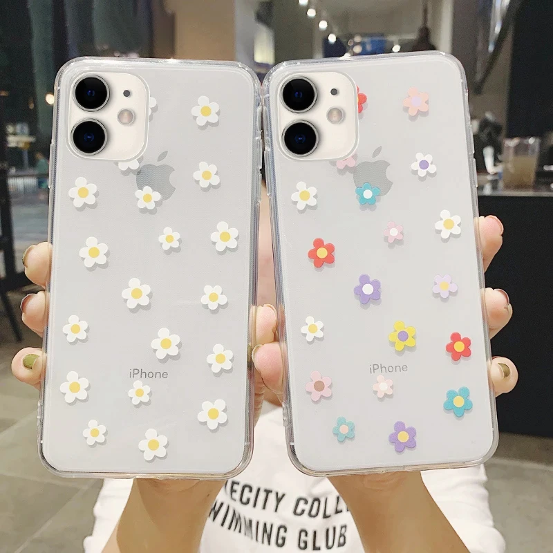 Прозрачный мультяшный цветной чехол для телефона iPhone 13 12 11 Pro Max X XR XS Mini 6 6s 7 8 Plus SE