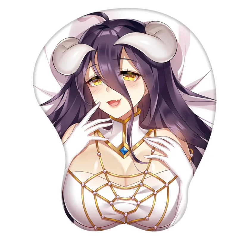 

Anime Overlord Albedo Cosplay 3D Mouse Pad Soft Silicone Chest Playmat Wrist Rest Support Sexy MousePad