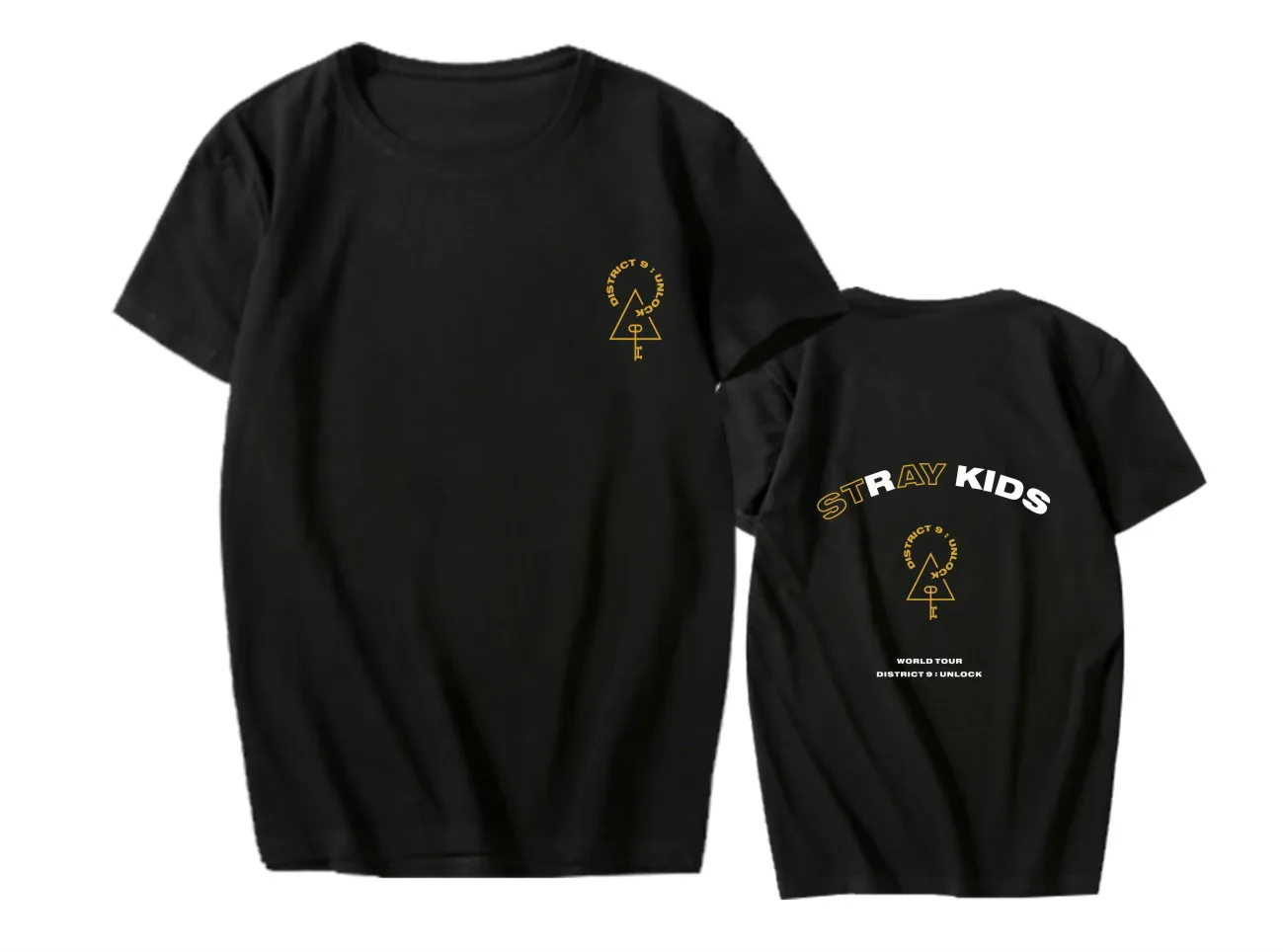 

Newest Stray Kids District 9 Unlock concert printed t shirt unisex summer short sleeve t-shirt Tees Hip Hop Streetwear T-shirt