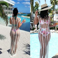 sexy mesh bikini cover ups women white lace crochet beach long dress bathing suit cover ups swimwear swimsuits