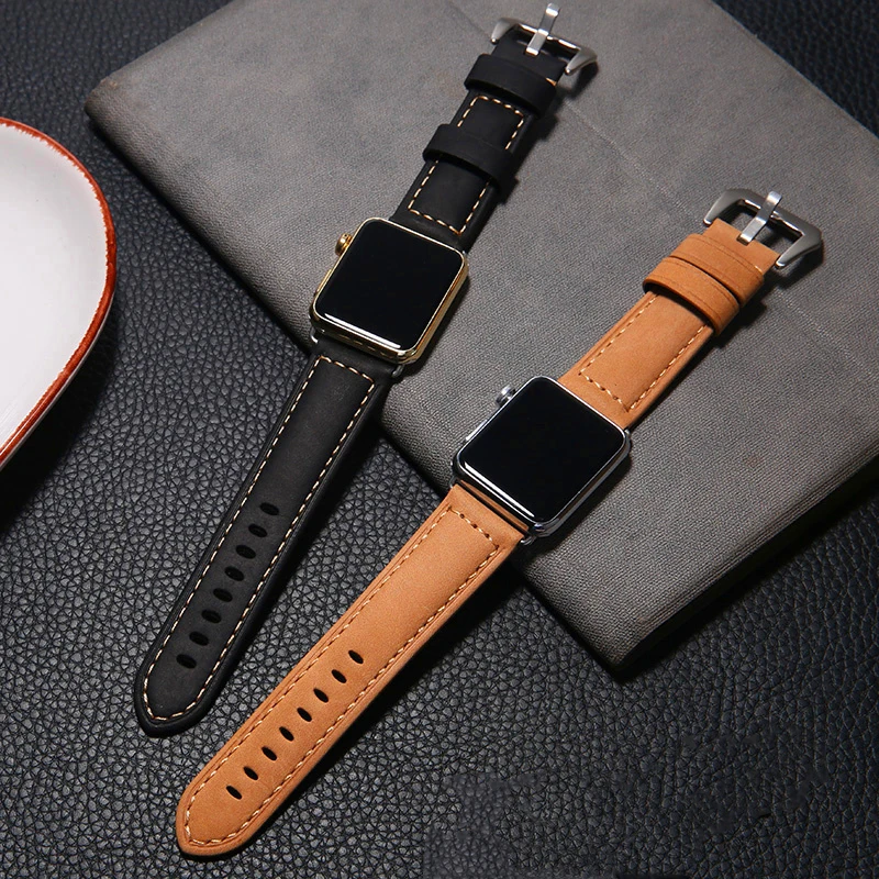 Ремешок из натуральной кожи для Apple Watch Band 44 мм/40 мм ретро браслет iWatch 38 42 Series 3 4 5 se