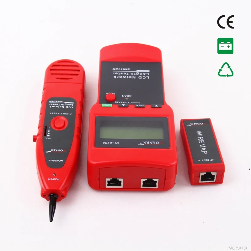 noyafa nf 8208 lcd display network lan cable tester wire tracker tracer measure length rj45 rj11 line scanner free global shipping
