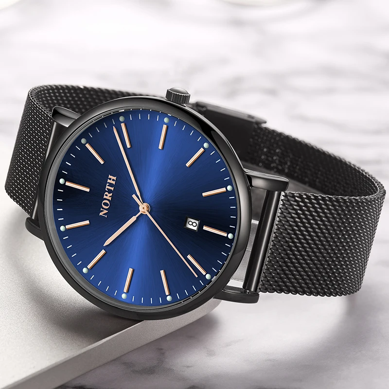 Часы NORTH Мужские кварцевые роскошные брендовые модные водонепроницаемые