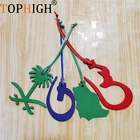 Оптовая продажа, брелок TOPHIGH из натуральной кожи с картой Саудовской Аравии, женский рюкзак с подвеской, женская сумка, очаровательная