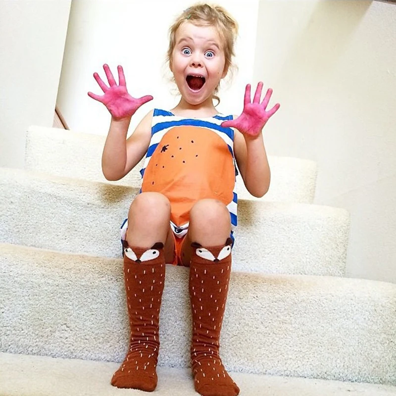 Чулки для новорожденных девочек милые Мультяшные колготки до колена с