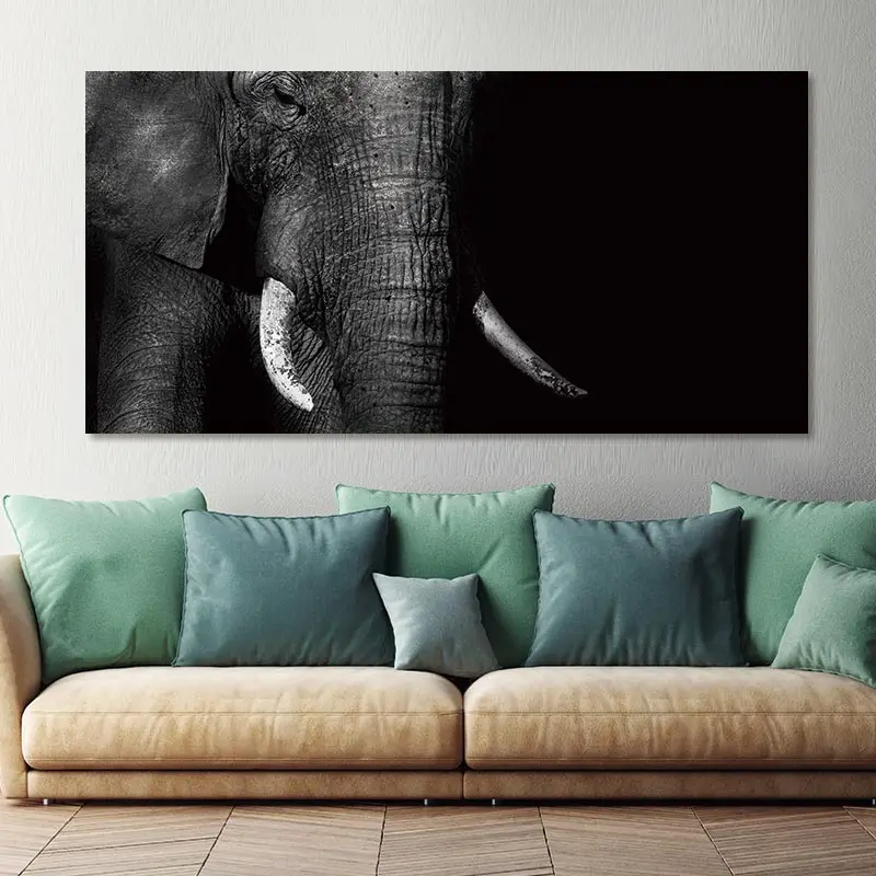 Conisi Черная пантера Слоны Картина на холсте современный черный простой плакат с