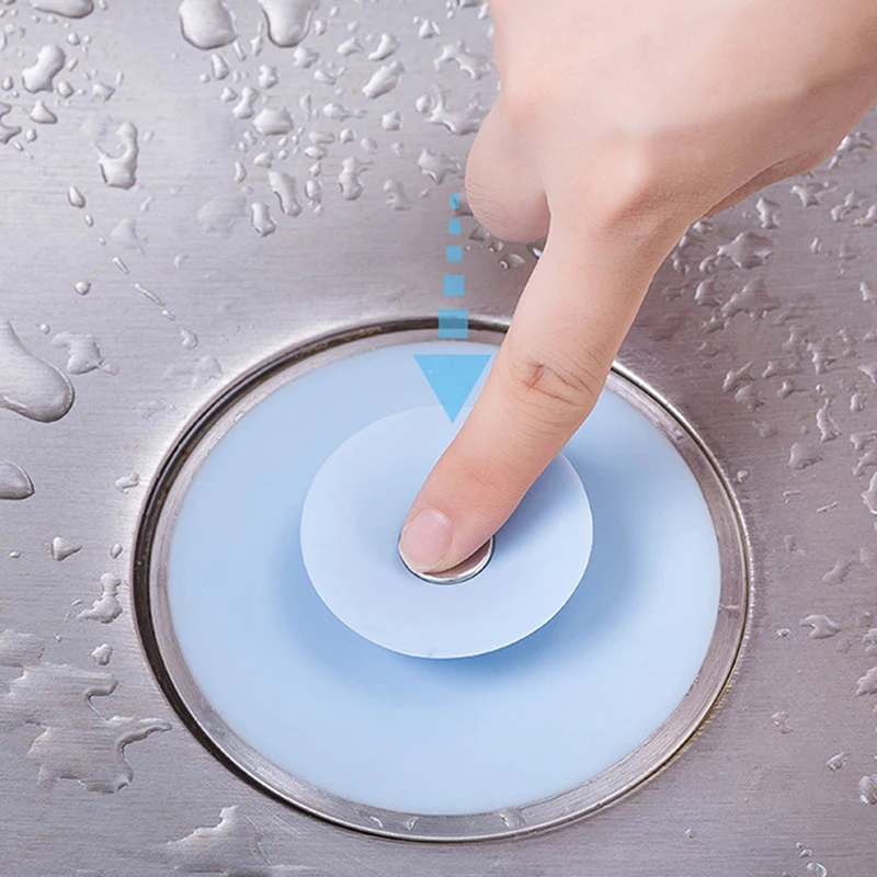 

1Pc Silicone Shower Drain Stopper Sink Floor Drain Rubber Circle Bathtub Plugs For Kitchen Bathroom Laundry Water Stopper Tool
