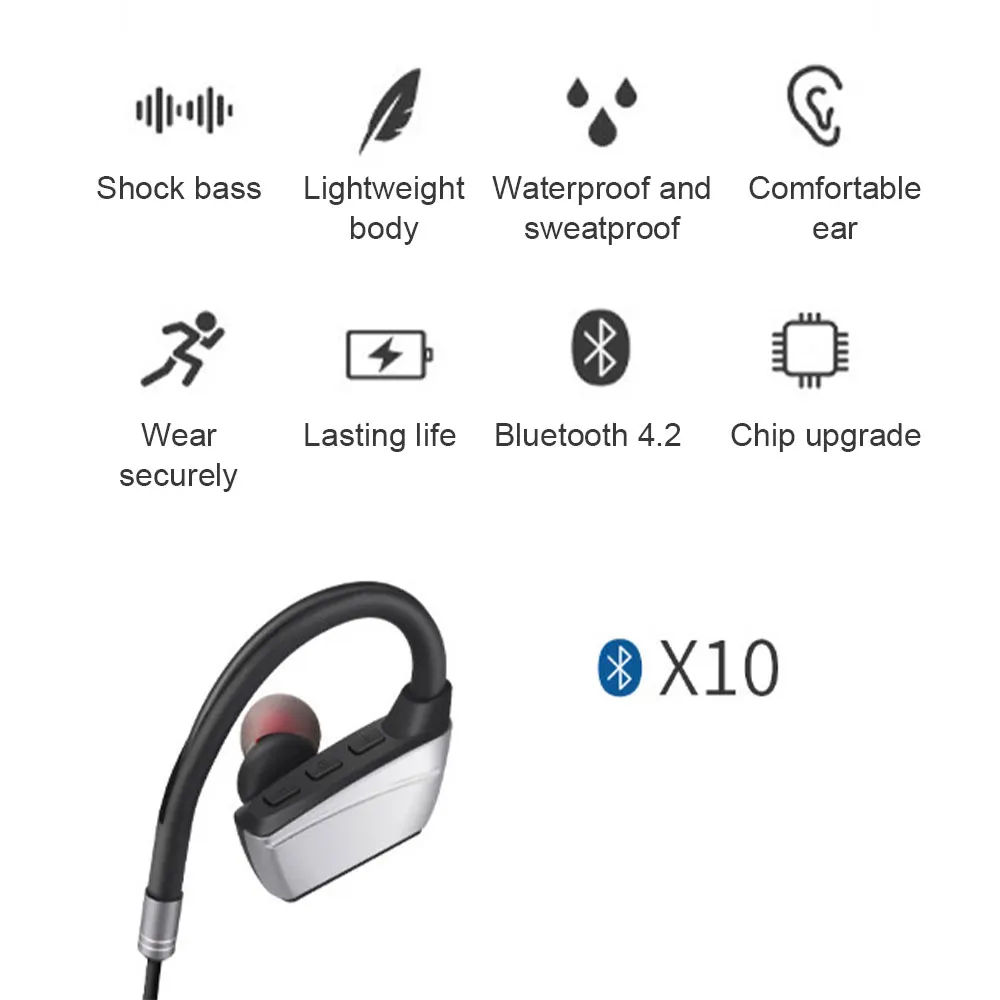 Tebe Bluetooth наушники с креплением на шею 4 2 гарнитура Микрофон Стерео задние