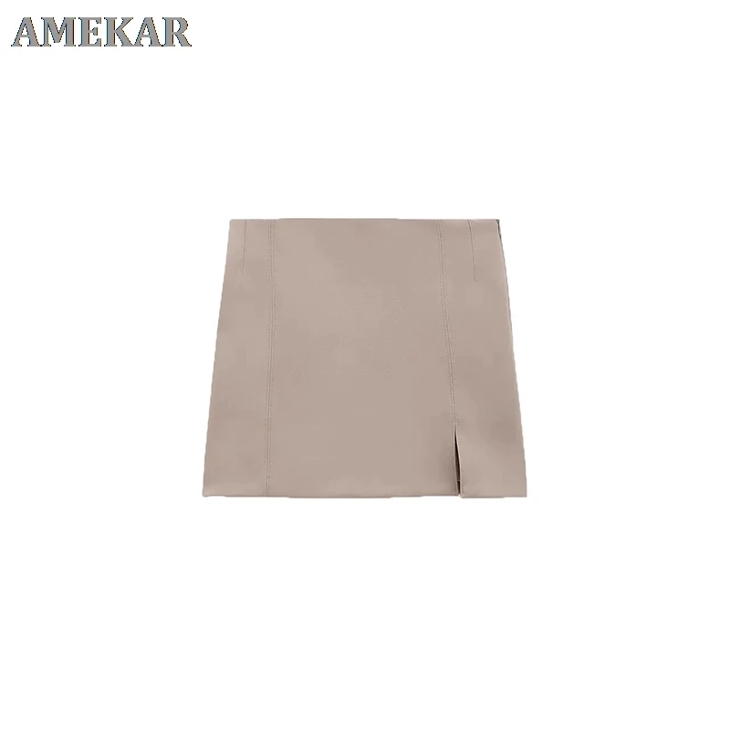 

Stylish Elegant Skirt Suits Women 2021 Fashion 2 Buttons Cropped Blazer Side Split Mini Skirts Suits Female Chic Sets