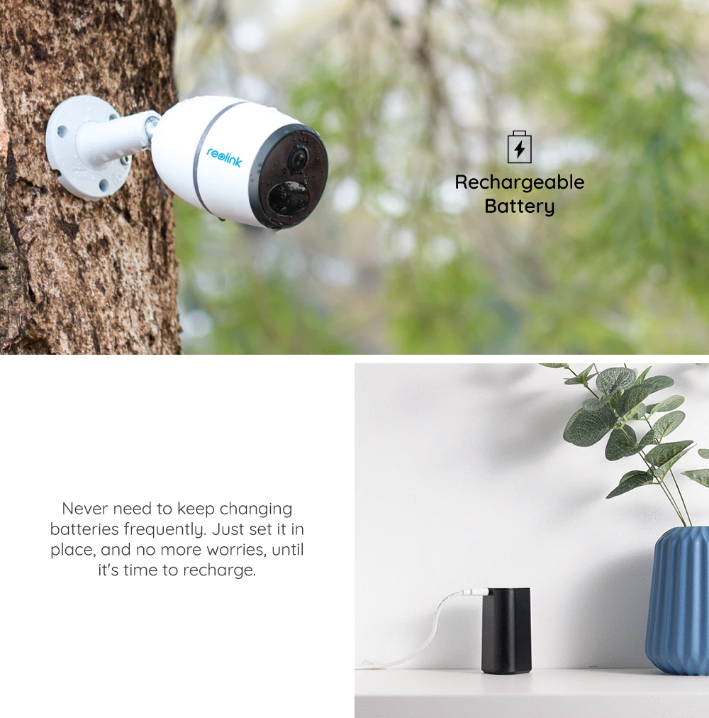Reolink 4G LTE camera GO 1080p starlight night vision work with SIM card weatherproof Rechargeable Battery Powered ip camera