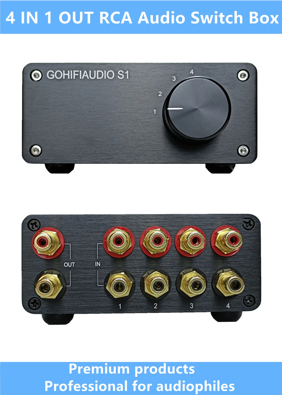 4 (1) в 1 (4) из RCA сигнала аудио разъем выбора источника Hi Fi входной кабель