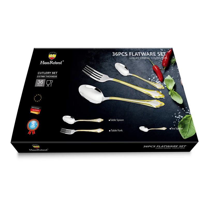 

Столовая посуда Hausroland из нержавеющей стали с вилкой и ложкой 36 шт.