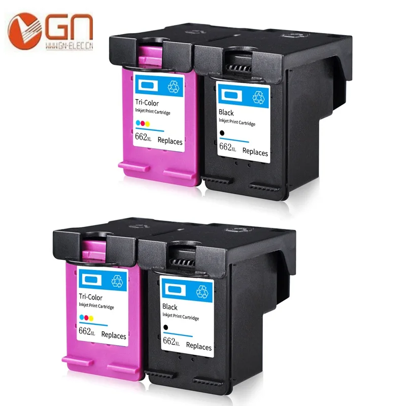GN 662 xl совместимый картридж с чернилами для HP662 662XL с чернилами hp Deskjet 1515 1015 1018 1518 2645 3545 2648 2515 2548 3548 4518 2648 принтер - Цвет: 4pk