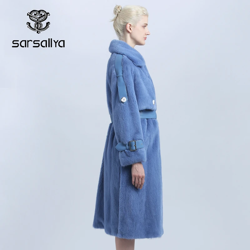 Real Mink Fur Coats Women Winter Natural Mink Coat Ladies Imported Warm Genuine Female Mink Coat With Sashes 2020 New Arrival