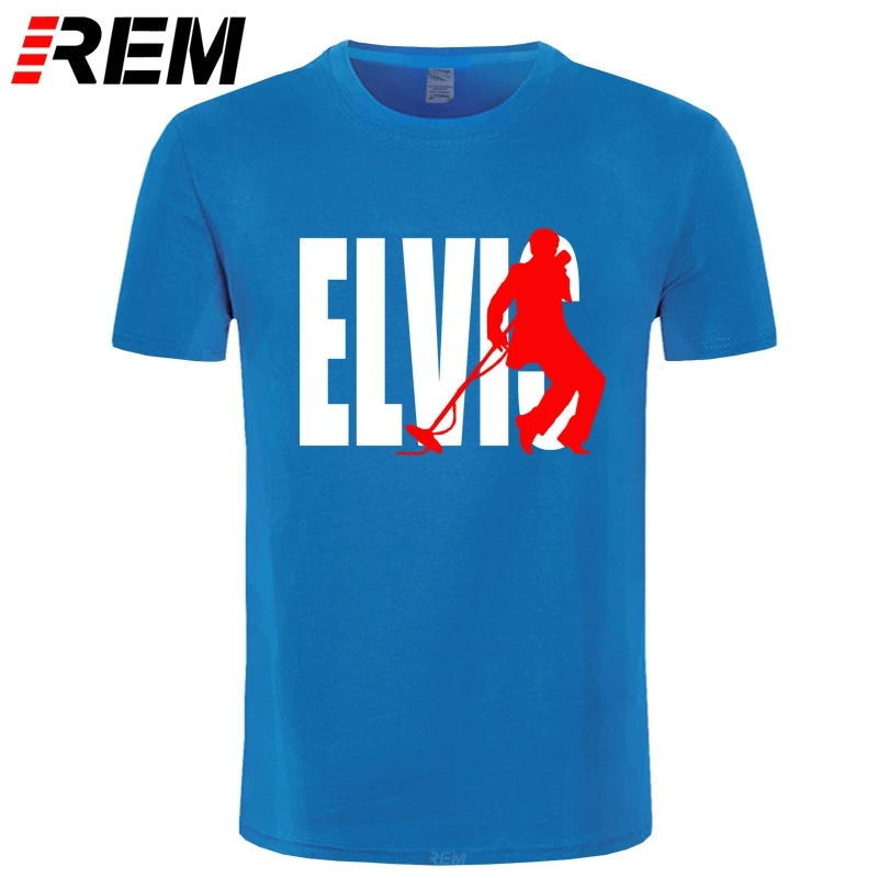 Горячая Распродажа Высококачественная хлопковая смешная футболка REM Elvis Presley The