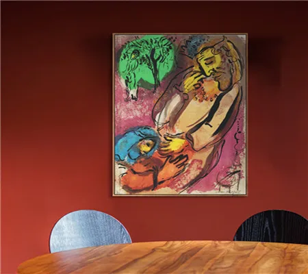 Современное украшение холст Chagall Реалистичная картина картины картина на стену для дома печать Акварельная Модульная для гостиной плакат - Цвет: BO XJNN6093-06