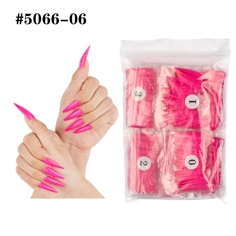 500/600pcs False Nail Art Tips 10sizes Stiletto Nails French Acrylic Artificial Fake Half Cover Manicure Colle Faux Ongle |