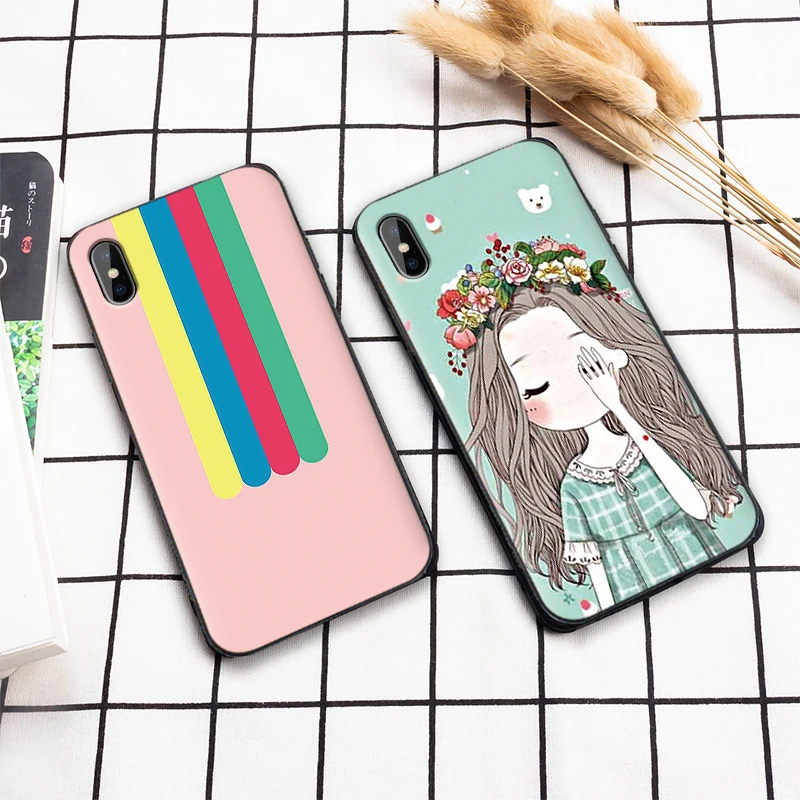 Милый мягкий чехол из ТПУ с рисунком для девочек Apple IPhone X XR XS MAX 5 5S 5C SE 6 S 7 8 Plus ipod touch