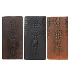 Мужской бумажник 3D Аллигатор, складной кошелек для телефона, длинный флип LX9F