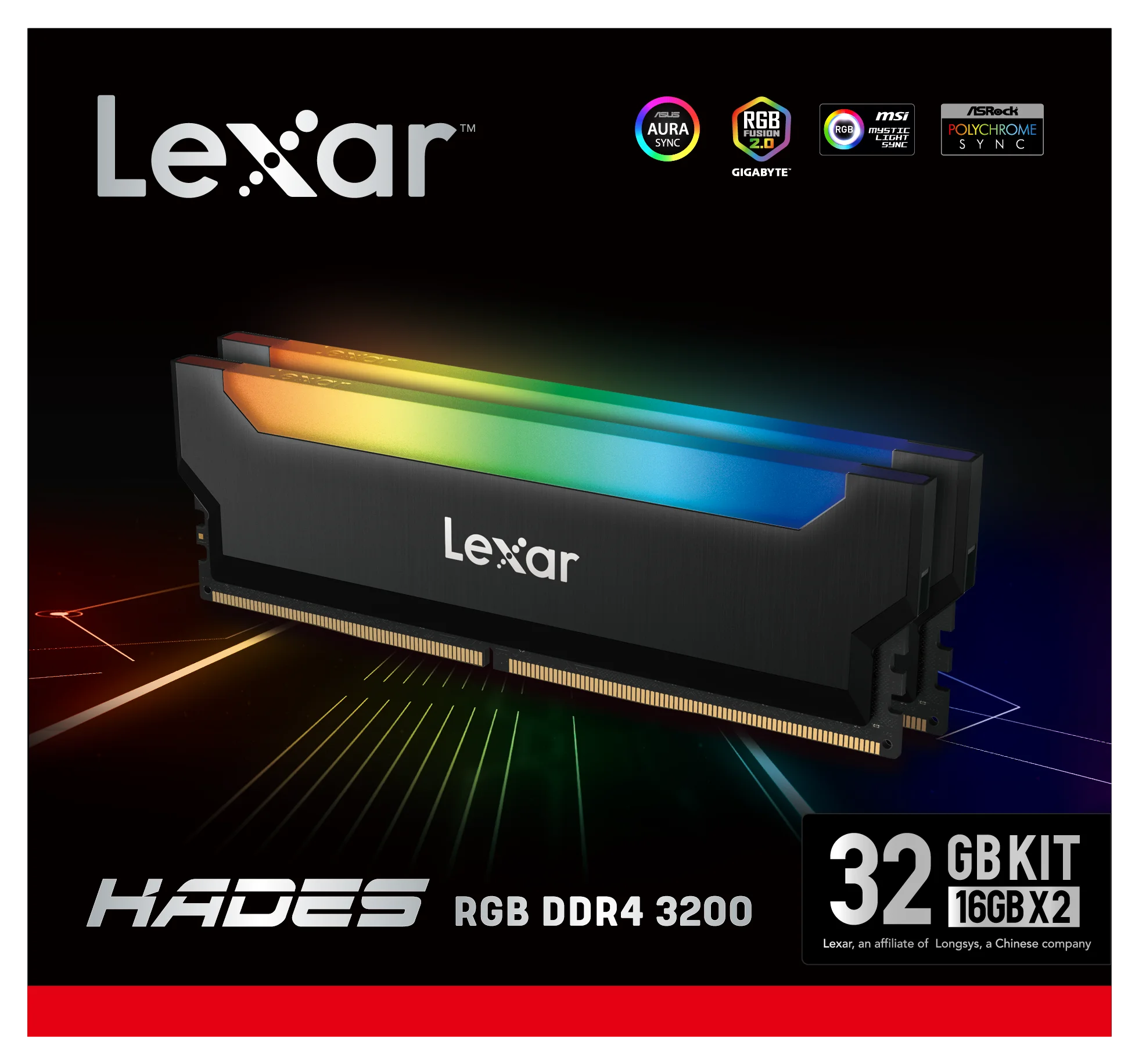 

Lexar Hades RGB PC RAM DDR4 Memory 8GB 16GB 3200Mhz DDR4 DIMM XMP memoria ram ddr4 DIMM for Computer Desktop Memory Rams