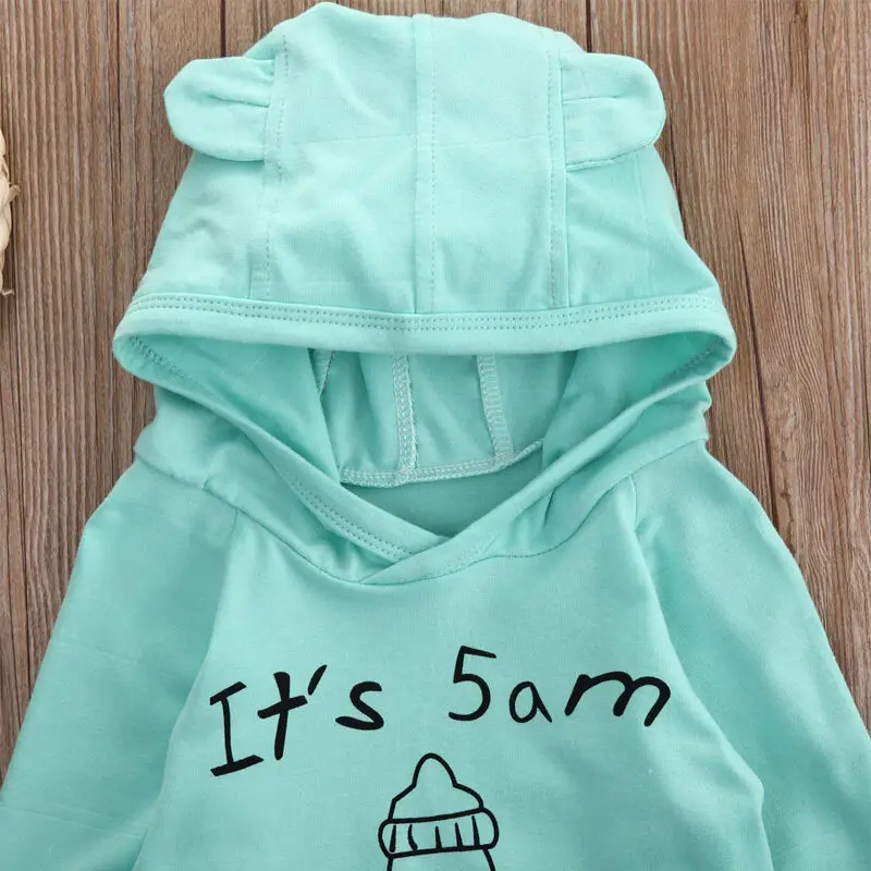 Newborn Baby Boy Girl Clothes Coat Hoodie Tops+ Striped Pant Leggings 2pcs Outfits Set
