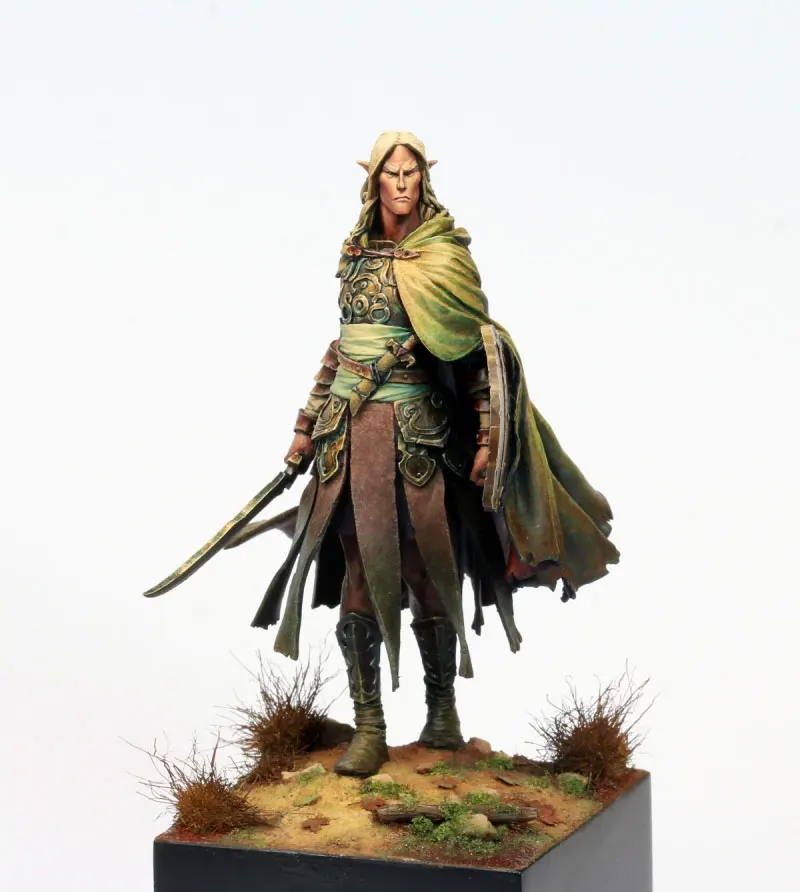 Фэнтези 1/24 масштаб 75 мм миниатюры эльф воин моделирование Неокрашенная DIY сборка